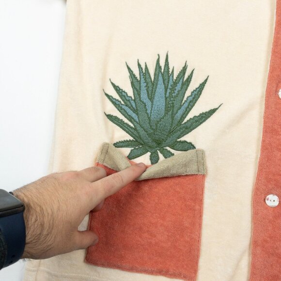 Tombolo Cabana Shirt Mens Large Gusanito Terry Clothing Tropical Graphic Pockets - Picture 4 of 11